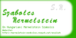 szabolcs mermelstein business card